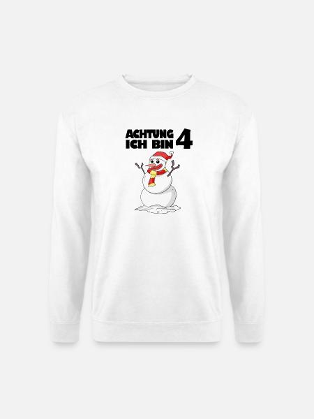 4.Geburtstag Schneemann 4 Jahre Geschenk - Unisex Pullover - Weiß