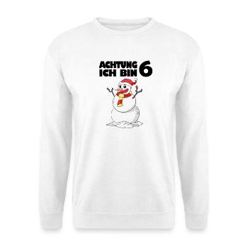 6.Geburtstag Schneemann 6 Jahre Geschenk - Unisex Pullover - Weiß - Vorne