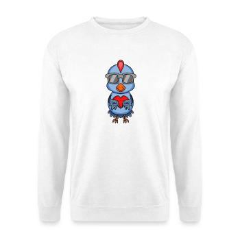Poulet avec lunettes de soleil et cœur - Sweat-shirt Unisexe - blanc - Devant