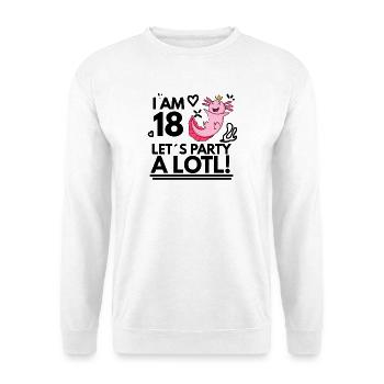 18. Geburtstag Axolotl Ich Bin 18 - Unisex Pullover - Weiß - Vorne