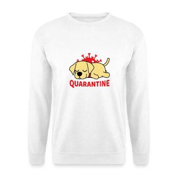 Cute dog with quarantine motif - Unisex Sweatshirt - white - Front