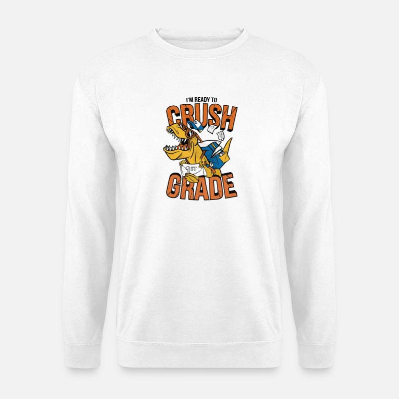Dino 1. Klasse Crush - Unisex Pullover - Weiß