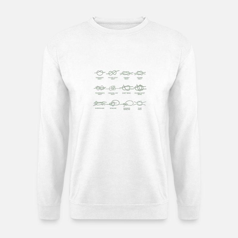 Boote Segeln Knoten Knotenkunde Geschenke - Unisex Pullover - Weiß