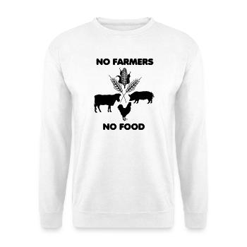 Farm products no farmer no food english - Unisex Sweatshirt - white - Front