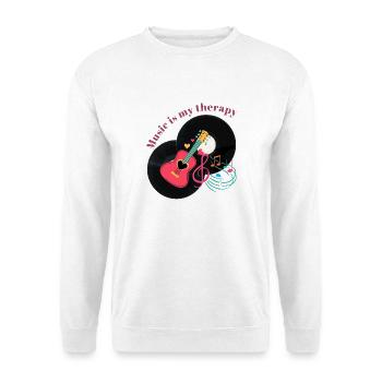 Music is my therapy - Music Lover Gift Idea - Unisex Pullover - Weiß - Vorne
