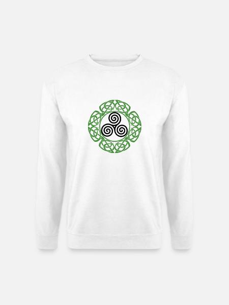 Grüner Knotenring Ornament - Unisex Pullover - Weiß