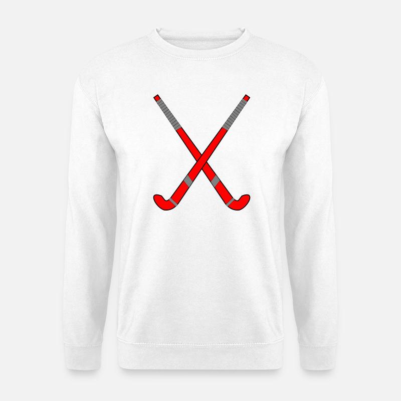 Feldhockeyschläger gekreuzt - Unisex Pullover - Weiß