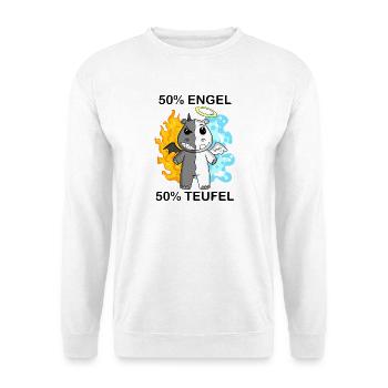 Nilpferd - Engel und Teufel - Unisex Pullover - Weiß - Vorne