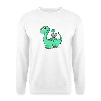 Dinosaures avec bébés dinosaures - Sweat-shirt Unisexe - blanc - Devant