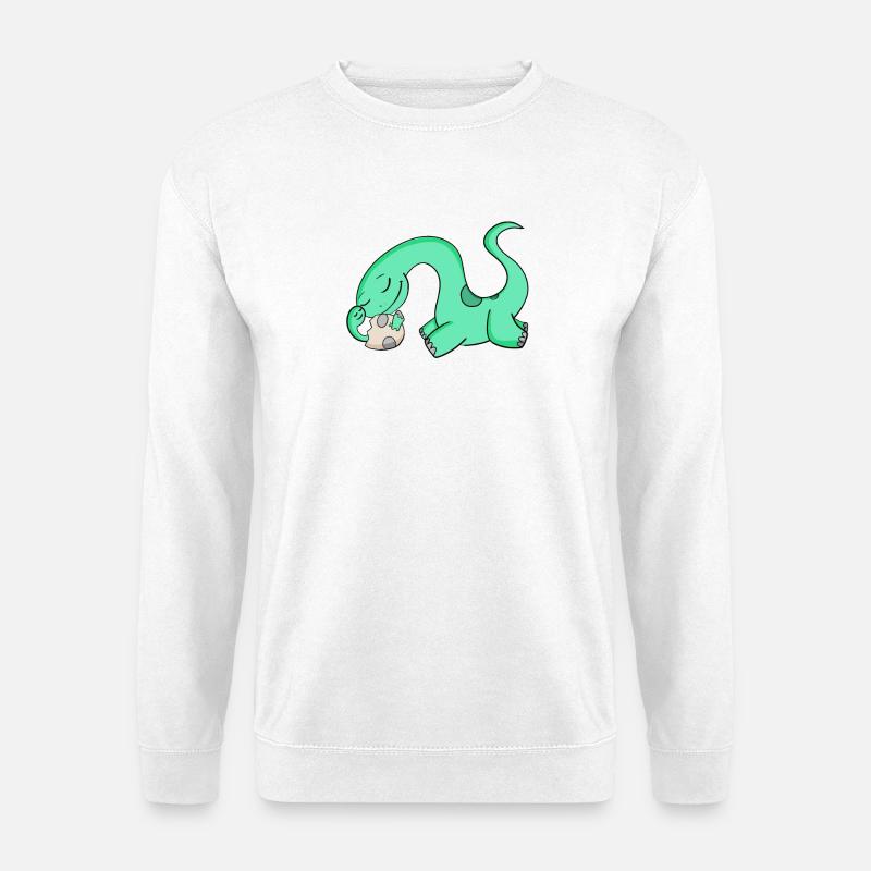 Dinosaurier mit Baby Dinosaurier - Unisex Pullover - Weiß