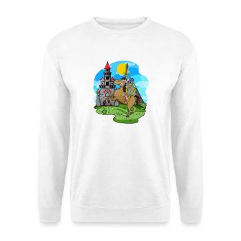Ritter Pferd Burg für Kinder - Unisex Pullover - Weiß - Vorne