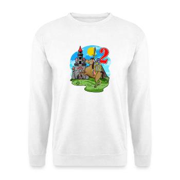 Chevalier 2ème anniversaire 2 ans Jeune cadeau - Sweat-shirt Unisexe - blanc - Devant