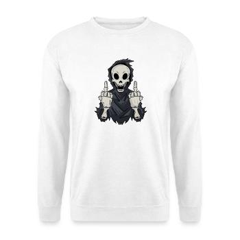 Grim Reaper montre le majeur - Sweat-shirt Unisexe - blanc - Devant