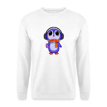 Penguin écoute de la musique - Sweat-shirt Unisexe - blanc - Devant