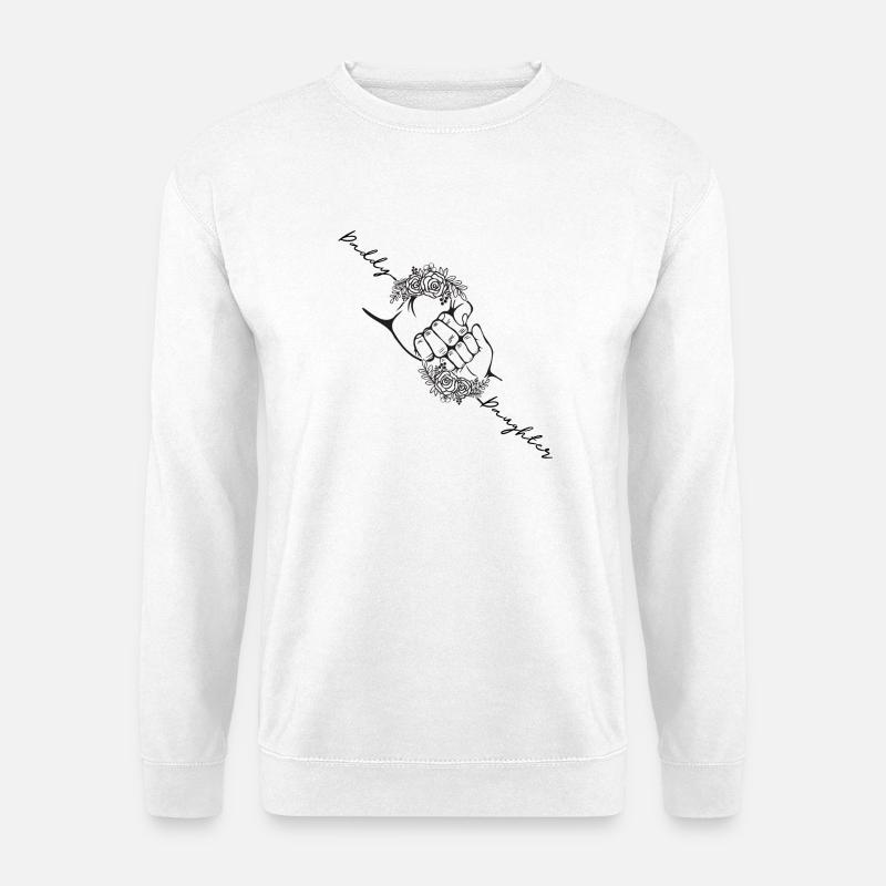 Vater Tochter passender Fauststoß, personalisiert - Unisex Pullover - Weiß