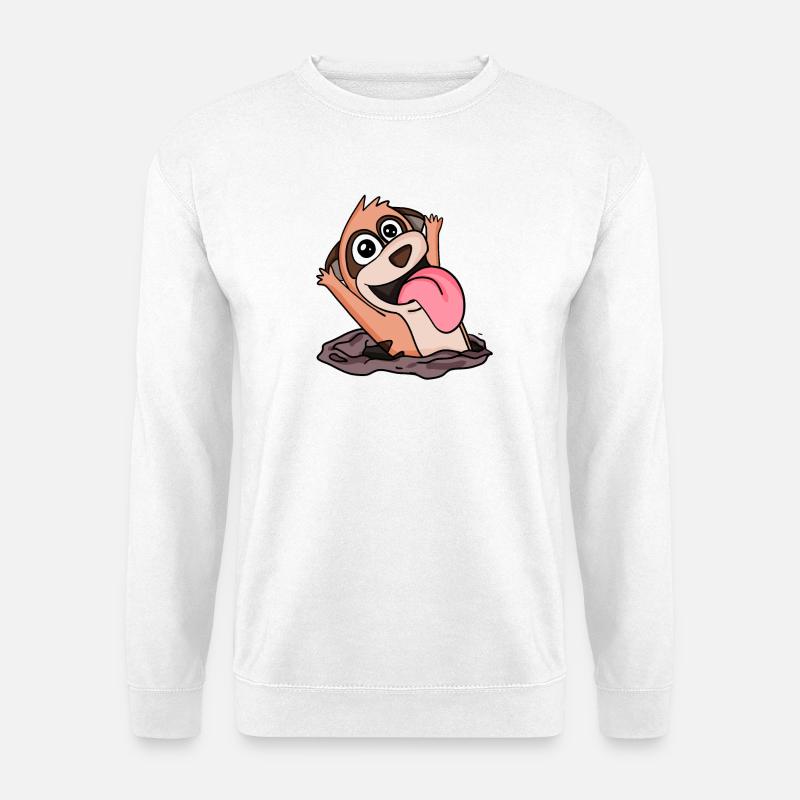 Cute meerkat hug - Unisex Sweatshirt - white
