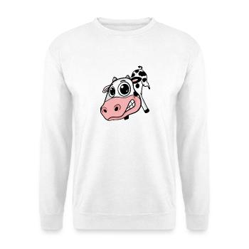 Kuh großes Gesicht - Kuh Kopf - Unisex Pullover - Weiß - Vorne