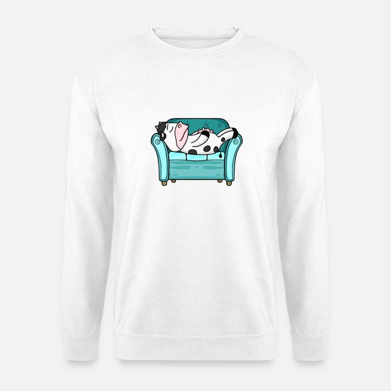 Cow Bed Lying Down Sleep Sleep - Unisex Sweatshirt - white