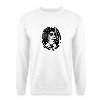 Astronaut mit Baseballschläger im Weltall - Unisex Pullover - Weiß - Vorne