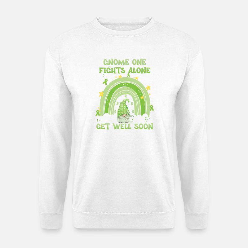 Gnome One Fights Alone Non Hodgkin - Unisex Pullover - Weiß