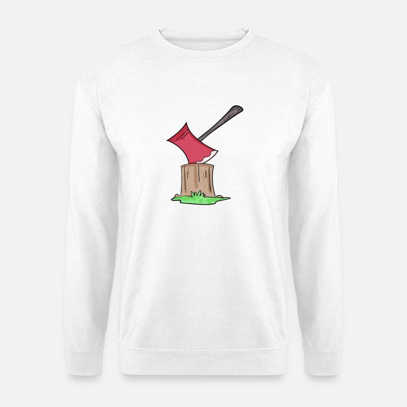 Axt Holz Holzfäller - Unisex Pullover - Weiß