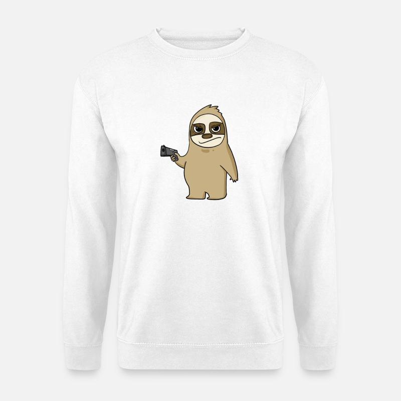 Sloth with pistol - Unisex Sweatshirt - white