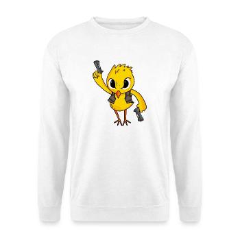 Küken mit Pistole - Unisex Pullover - Weiß - Vorne