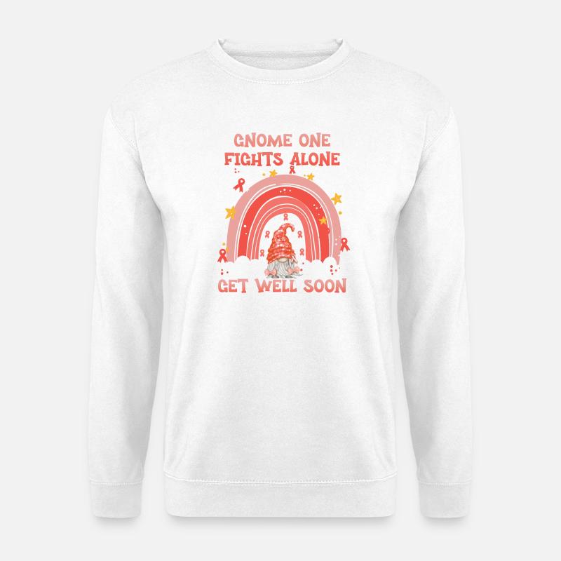 Gnome One Fights Alone Gebärmutterkrebs - Unisex Pullover - Weiß
