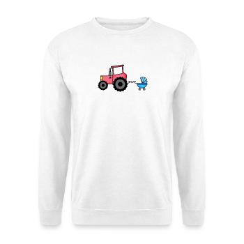 Tractor with baby cart - Unisex Sweatshirt - white - Front