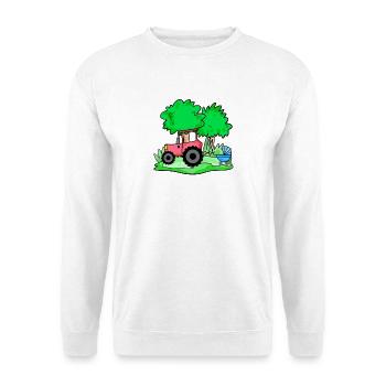 Tractor with baby cart - Unisex Sweatshirt - white - Front