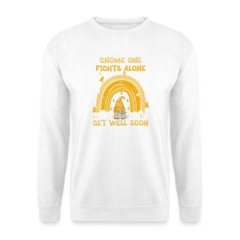 Gnome One Fights Alone Appendix Cancer - Unisex Sweatshirt - white - Front