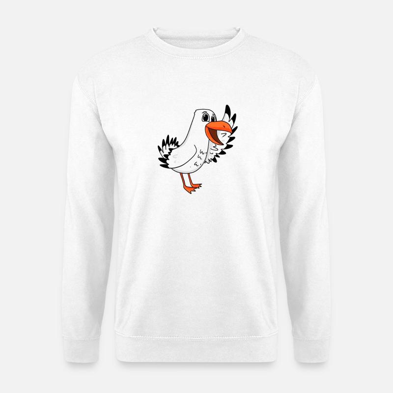 Möwe Begrüßung - Unisex Pullover - Weiß