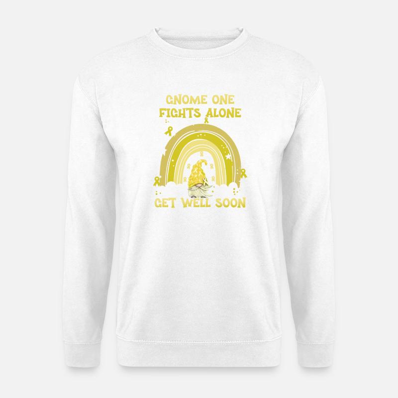 Gnome One Fights Alone Sarkomkrebs - Unisex Pullover - Weiß