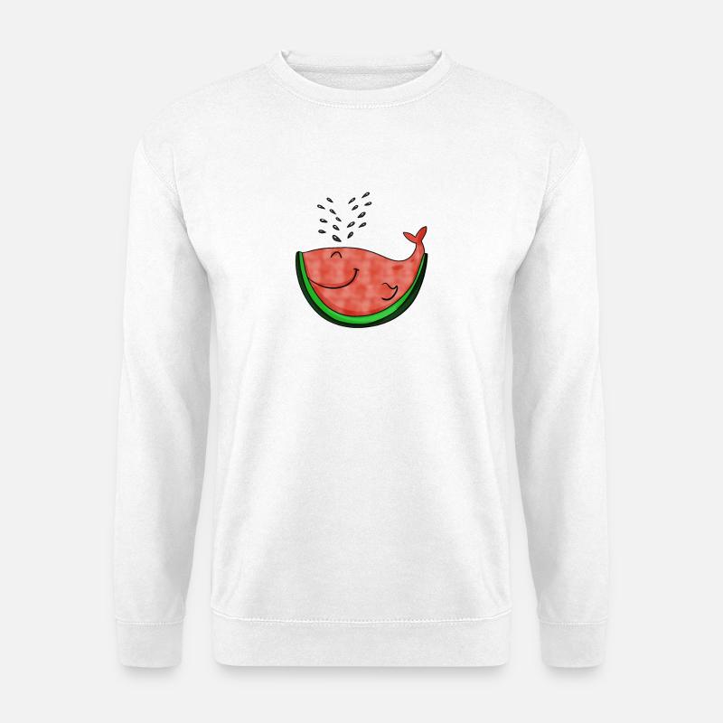 Cadeau baleine à pastèque - Sweat-shirt Unisexe - blanc