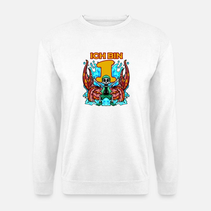 Kinder 1.Geburtstag ich bin 1 Jahre Junge Pirat - Unisex Pullover - Weiß