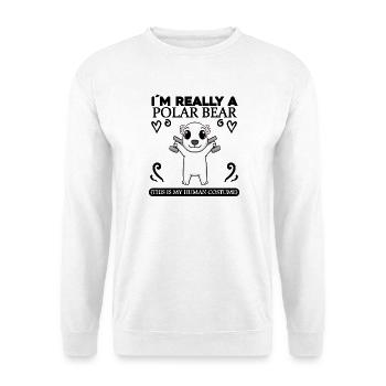 Eisbär und Fitness - Unisex Pullover - Weiß - Vorne