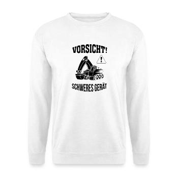 Bagger Baggerfahrer Baugeräteführer Schweres Gerät - Unisex Pullover - Weiß - Vorne