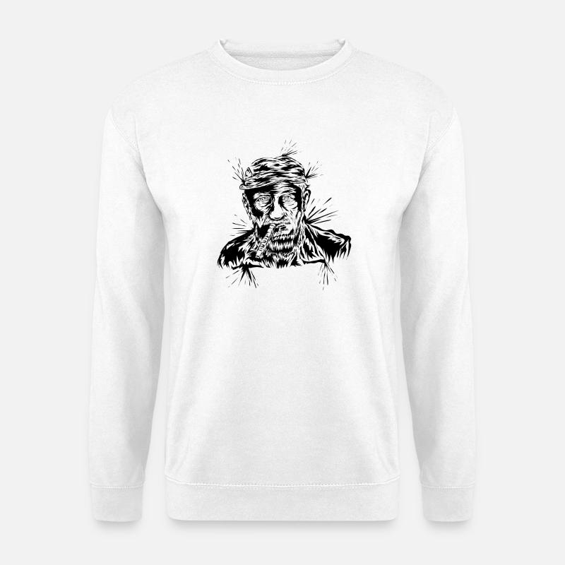 Opa mit Zigarre - Unisex Pullover - Weiß