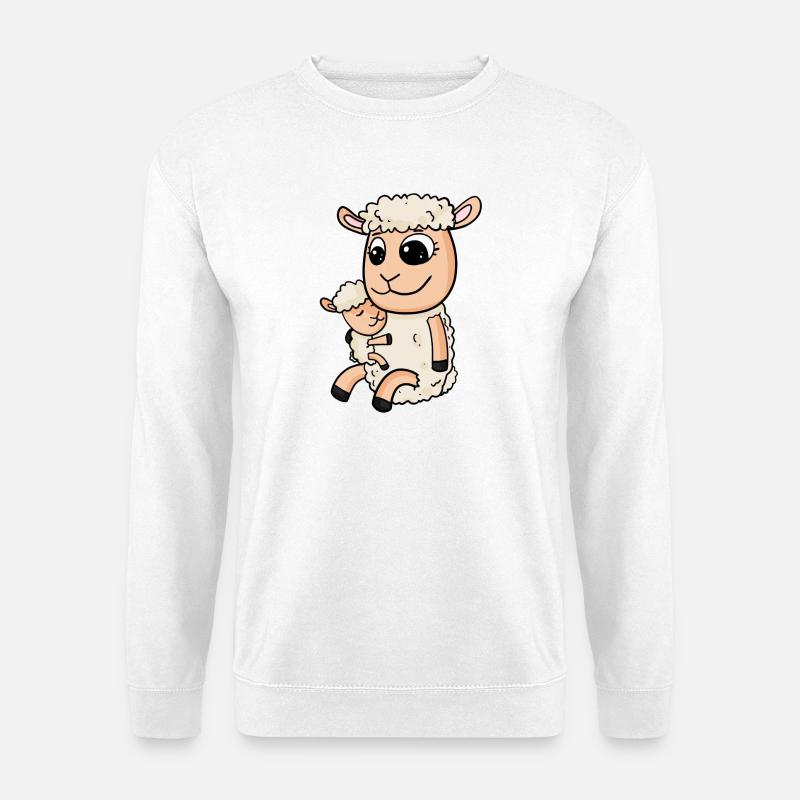 Moutons avec bébé moutons - Sweat-shirt Unisexe - blanc