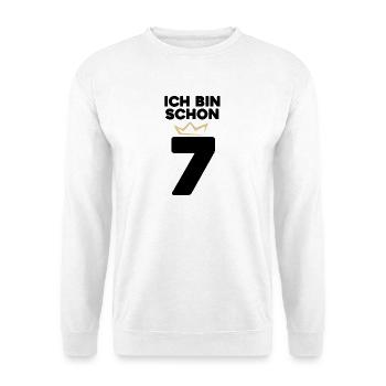 7 Geburtstag - 7 Jahre mit Krone - Unisex Pullover - Weiß - Vorne