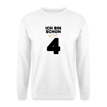 4 Geburtstag - 4 Jahre mit Krone - Unisex Pullover - Weiß - Vorne