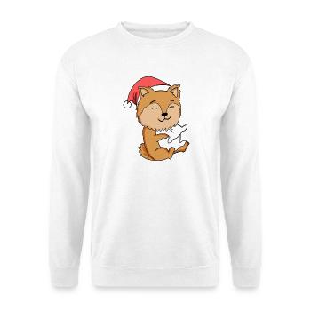 Spitz Miniature Chien Noël Sommeil Fatigué - Sweat-shirt Unisexe - blanc - Devant