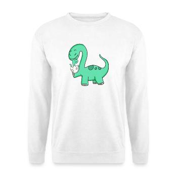Dinosaure avec bébé dinosaure - Sweat-shirt Unisexe - blanc - Devant