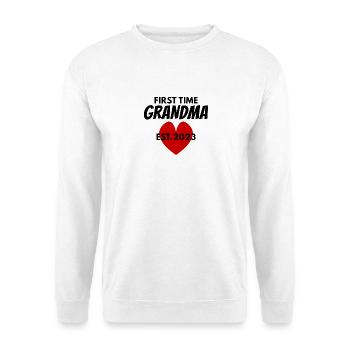 Oma zum ersten Mal - Oma 2023 - Unisex Pullover - Weiß - Vorne