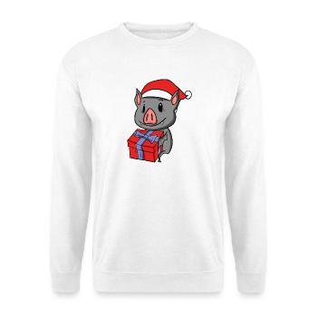 Christmas Bat Baby with Gift - Unisex Sweatshirt - white - Front