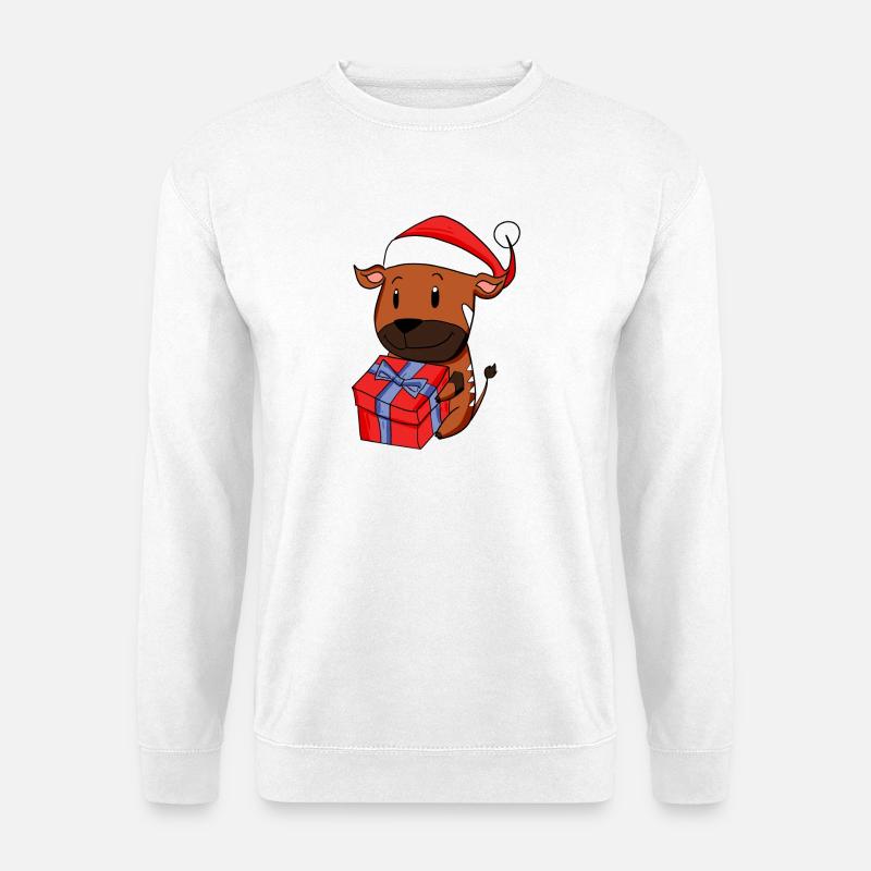 Noël Antilope Bébé avec Cadeau - Sweat-shirt Unisexe - blanc