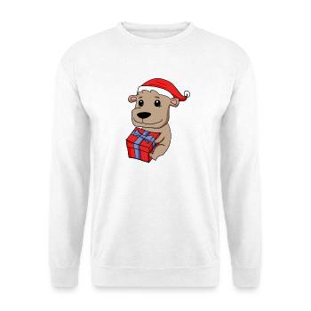Bébé ours de Noël avec cadeau - Sweat-shirt Unisexe - blanc - Devant