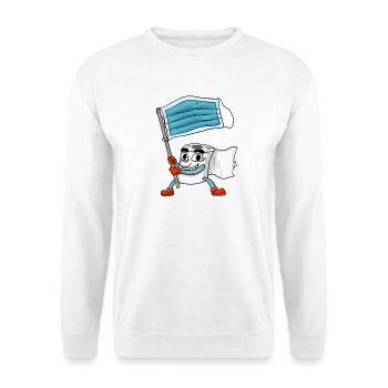 Klopapier Maske Fahne - Unisex Pullover - Weiß - Vorne