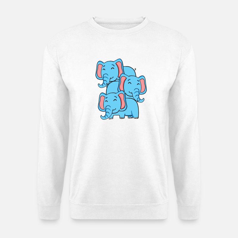 Niedliche Elefanten - Elefant - Unisex Pullover - Weiß