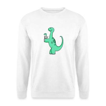 Dinosaure avec bébé dinosaure - Sweat-shirt Unisexe - blanc - Devant